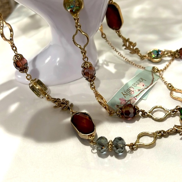 NWT Multi color LONNA & LILLY 2 in 1 Gold-Tone Stone & Bead necklace - Picture 3 of 4